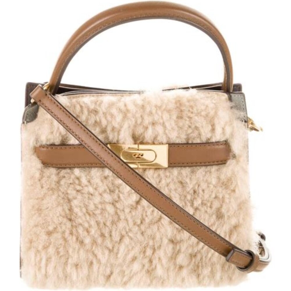 NWT Frye Farrah cognac leather satchel metal top handle tote bag crossbody purse - Picture 13 of 16